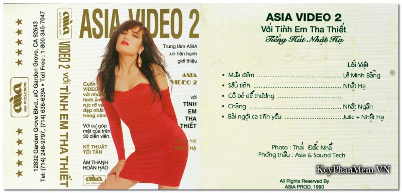 dvd asia 2 tieng hat nhat ha tinh em thiet tha 1991