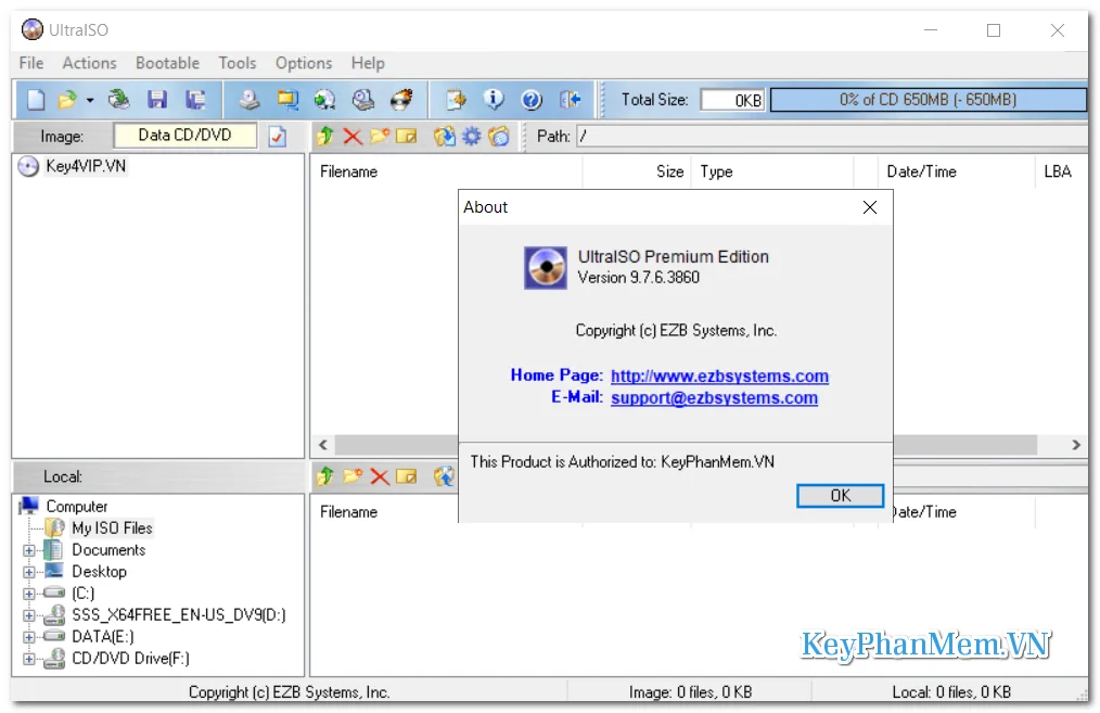 Download và hướng dẫn sử dụng UltraISO Premium Edition 9.7.6.3860 Full Key.
